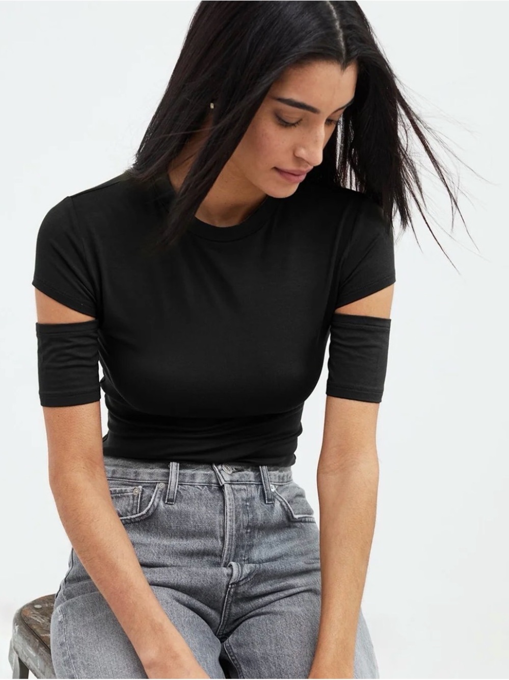 ◼️ Marcela NYC Esme Black Cutout Top